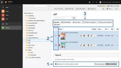 Screenshot: Mit mehreren Dateien/Ordnern arbeiten