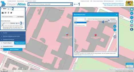 Bild 1: BayernAtlas Code erstellen und kopieren