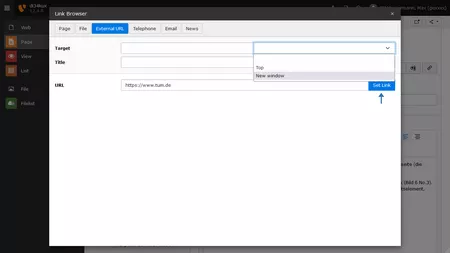 Screenshot: Link auf externe URL