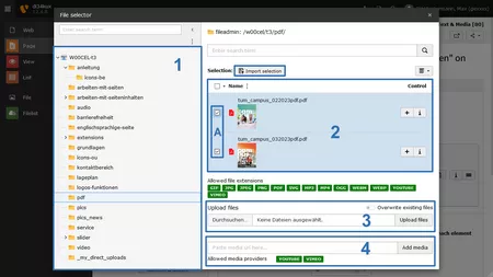 Screenshot: Dateien auswählen