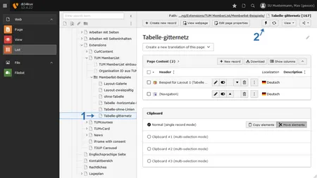 Screenshot: Clear Cache for this page