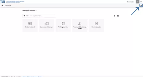 Bild 2: Klick auf die Lupe in TUMonline